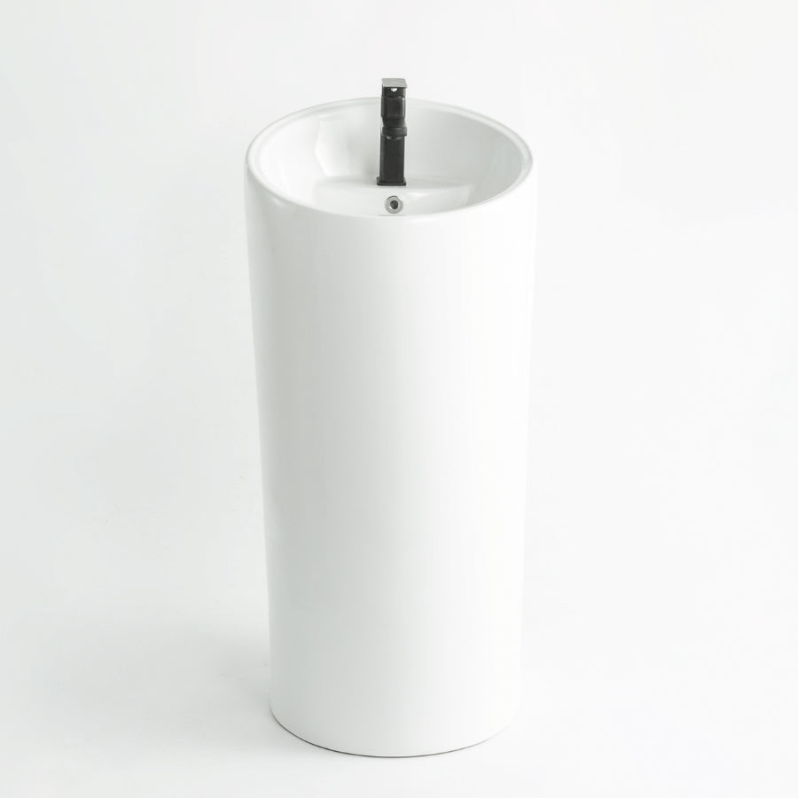 Floor Standing Ceramic Basin YJB-140: Sleek and Compact Design,2
