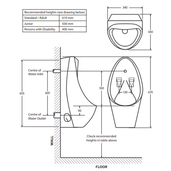 Isabella Twin Stall Urinal Kit with Zip FlushMaster: Dual Urinal SetUp with Ddvanced Flushing Technology-K3040Z-2-Gloss White