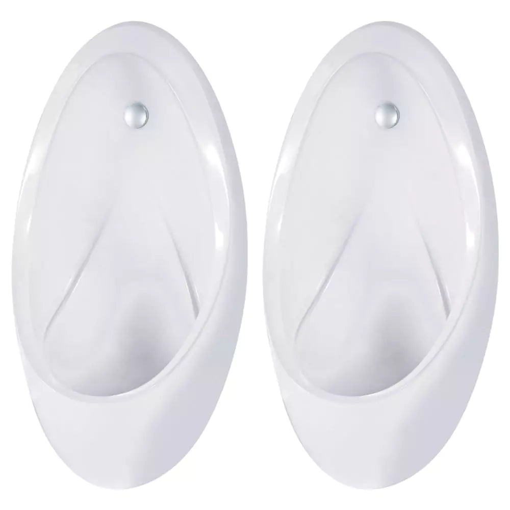 Isabella Twin Stall Urinal Kit with Zip FlushMaster: Dual Urinal SetUp with Ddvanced Flushing Technology-K3040Z-2-Gloss White