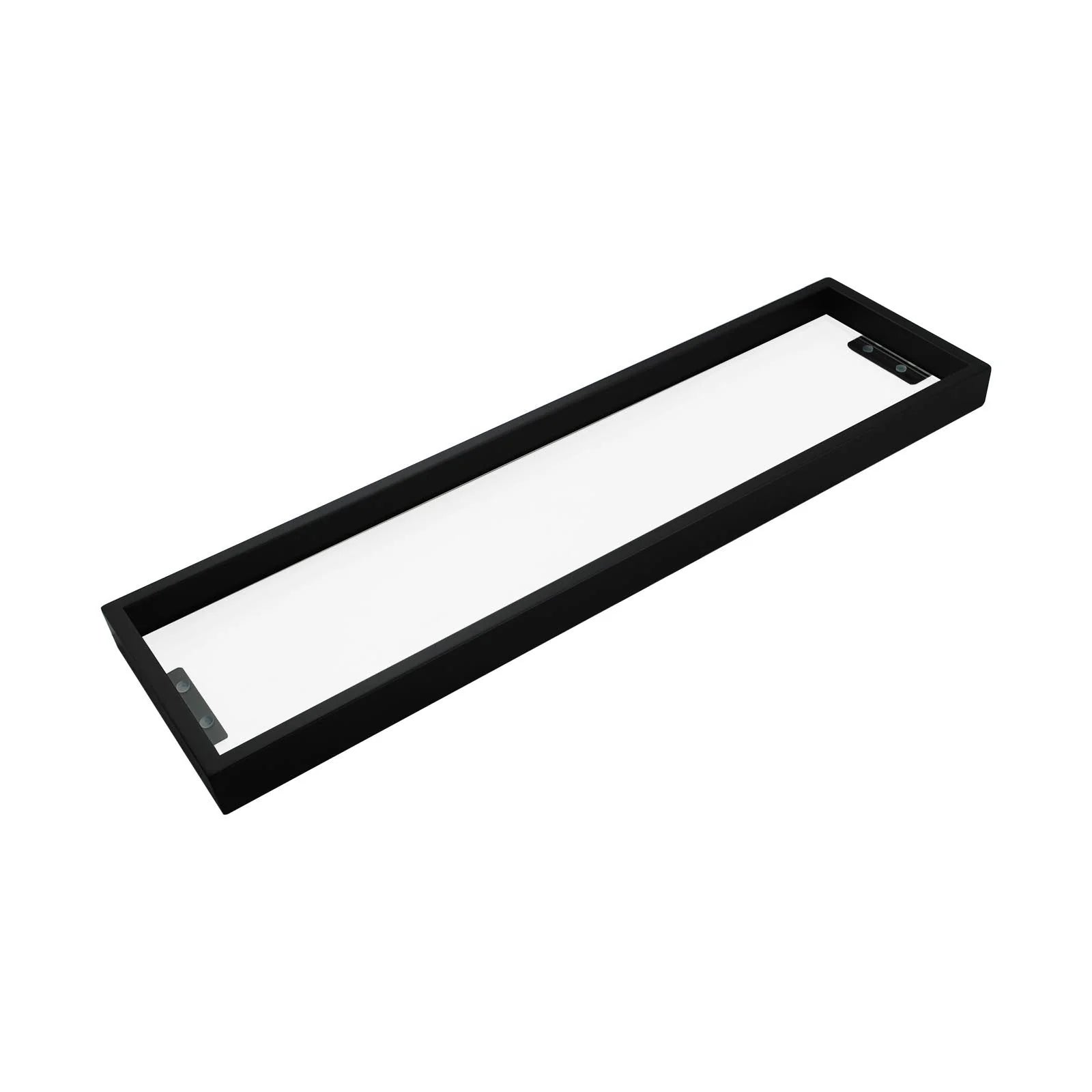 Ivano Series Glass Shelf 600mm: Elegant, Spacious Bathroom Storage Solution-Black-OX6414-TR, 2