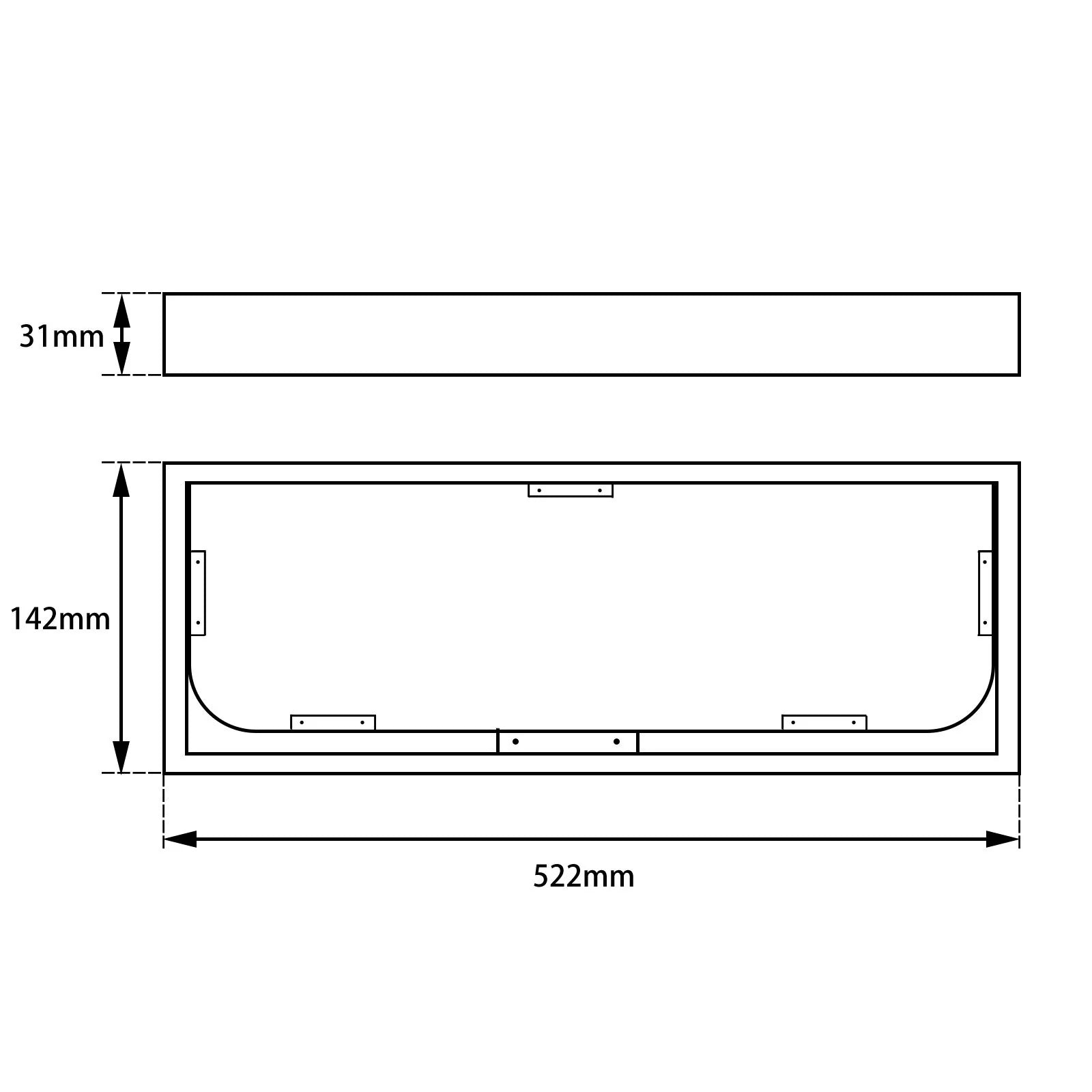 Ivano Series Glass Shelf 600mm: Elegant, Spacious Bathroom Storage Solution-Chrome-CH6414-TR, 4