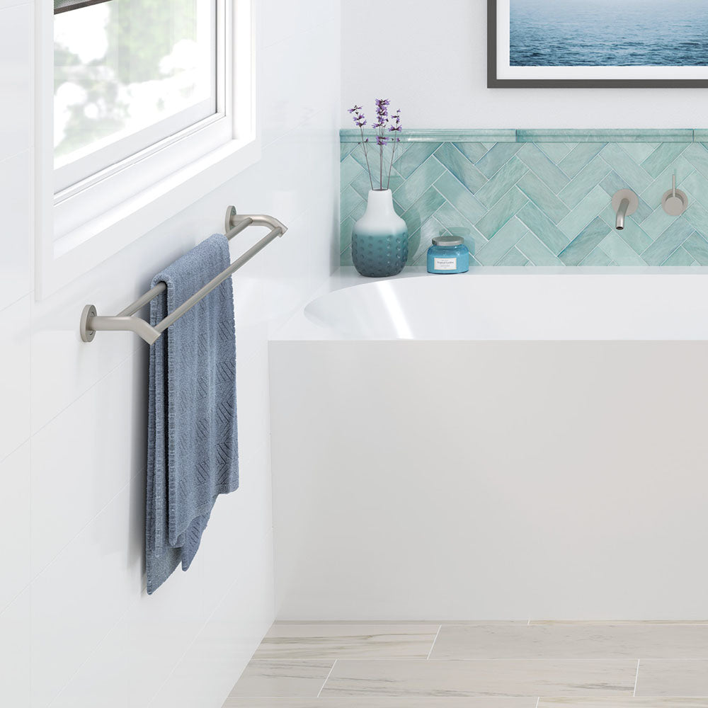 Fienza Kaya Double Towel Rail, 900mm, Brushed Nickel