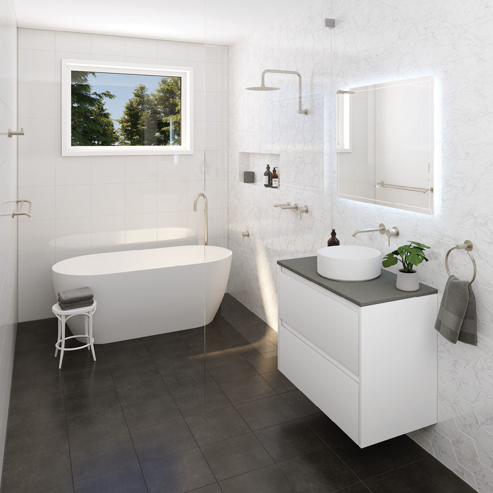 Fienza Kaya Double Towel Rail, 900mm, Brushed Nickel