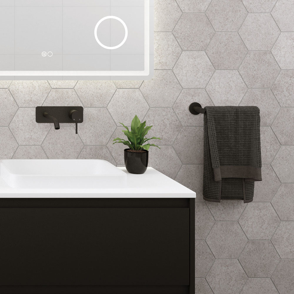 Fienza Kaya Hand Towel Rail / Toilet Roll Holder, Matte Black