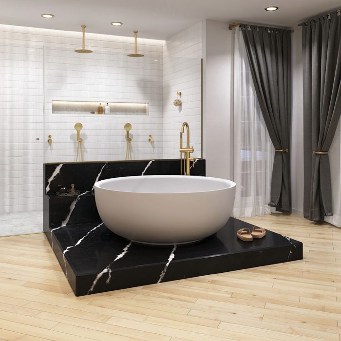 Fienza Kaya Shower Head, 250mm, Urban Brass