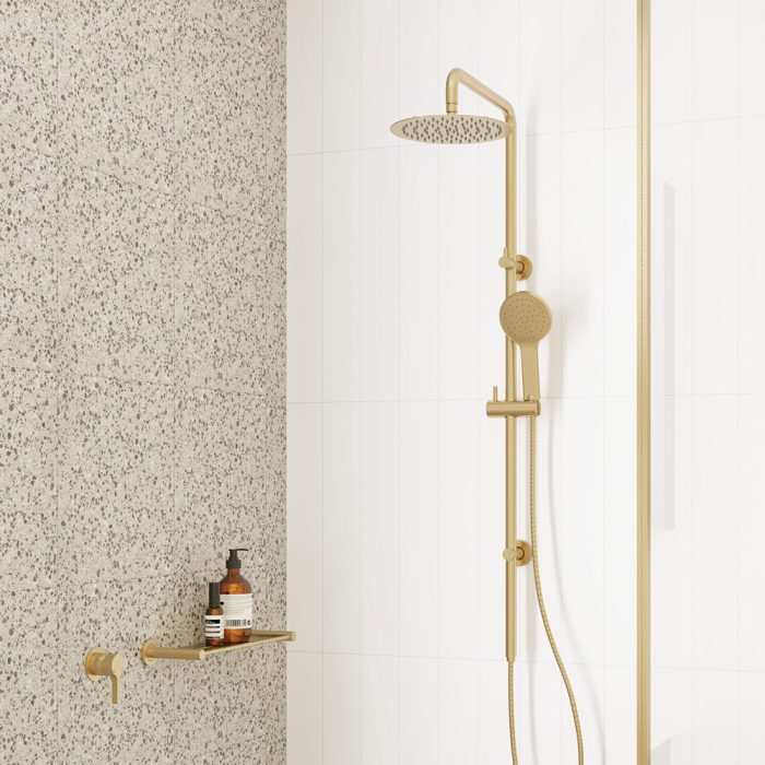 Fienza Kaya Twin Shower, Urban Brass