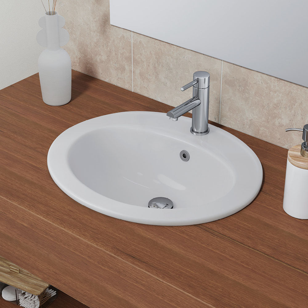 Fienza Lacy Fully-Inset Basin, 1 Tap Hole