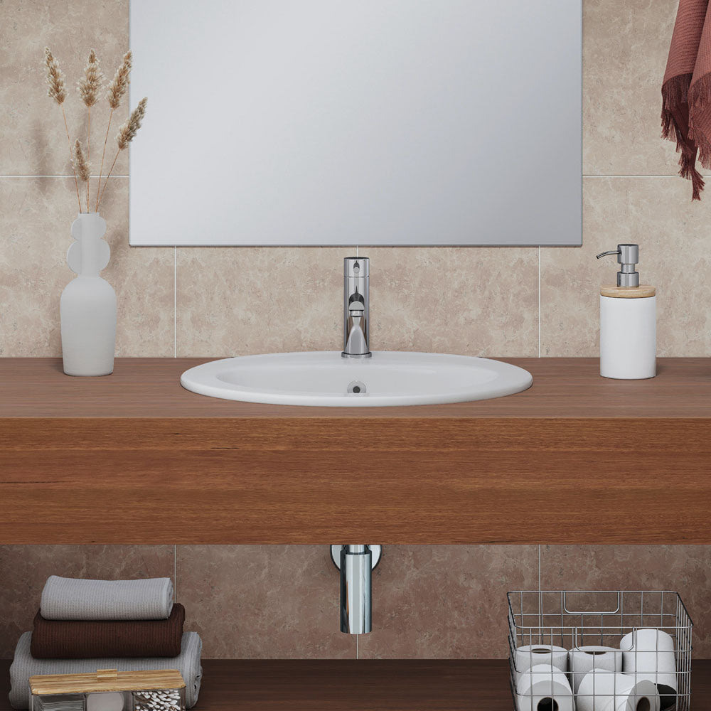 Fienza Lacy Fully-Inset Basin, 1 Tap Hole