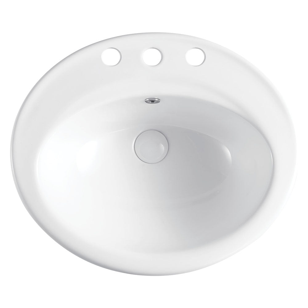 Fienza Lacy Fully-Inset Basin, 3 Tap Holes