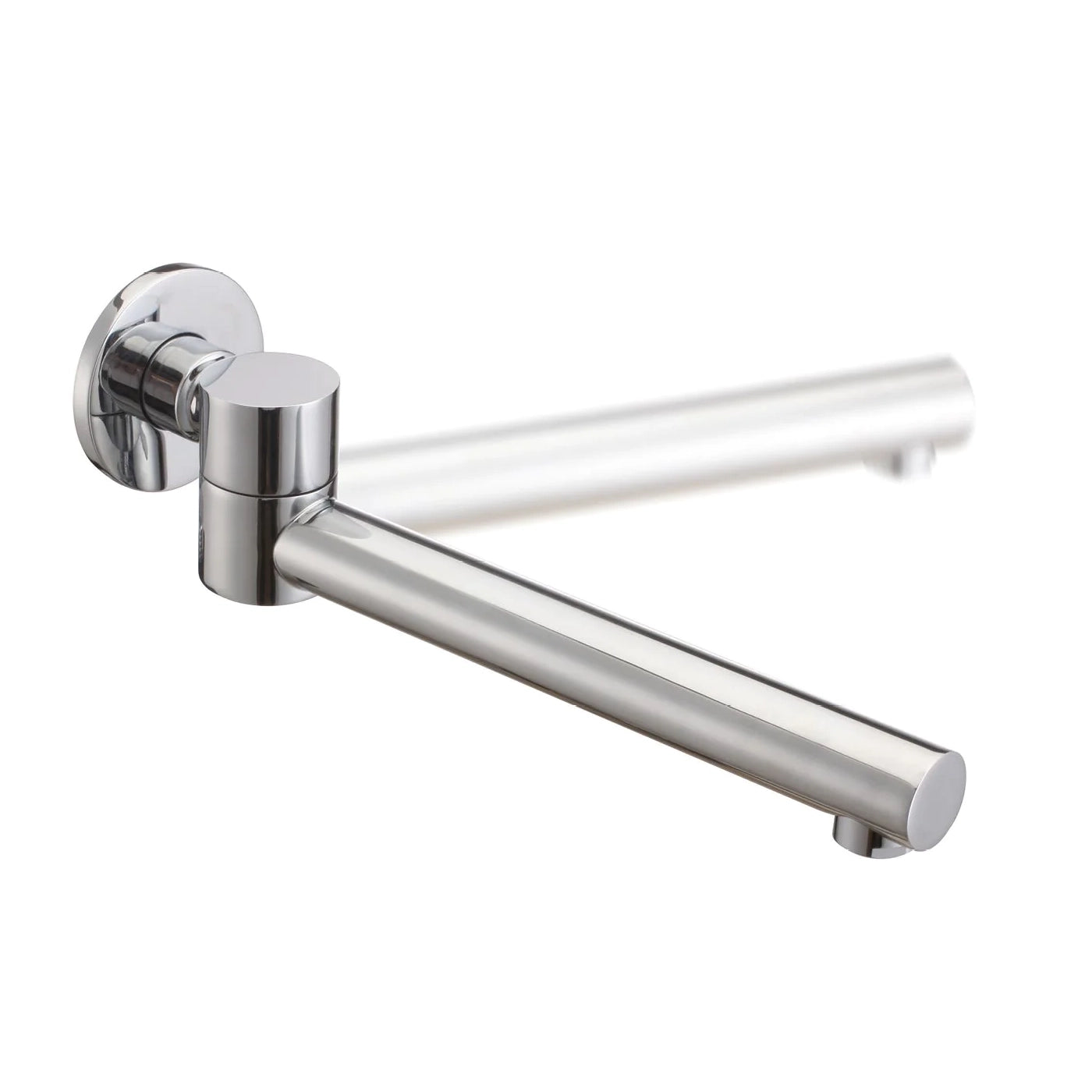 Lucid Pin Round Swivel Wall Spout: Modern fixture for bathtubs/basins, offering flexibility and style-CH0004.BS