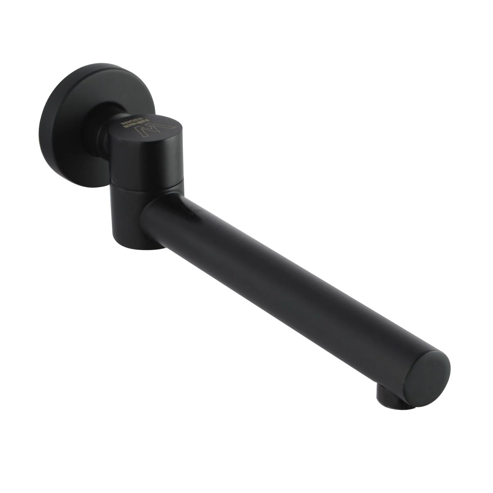 Lucid Pin Round Swivel Wall Spout: Modern fixture for bathtubs/basins, offering flexibility and style-OX0004.BS