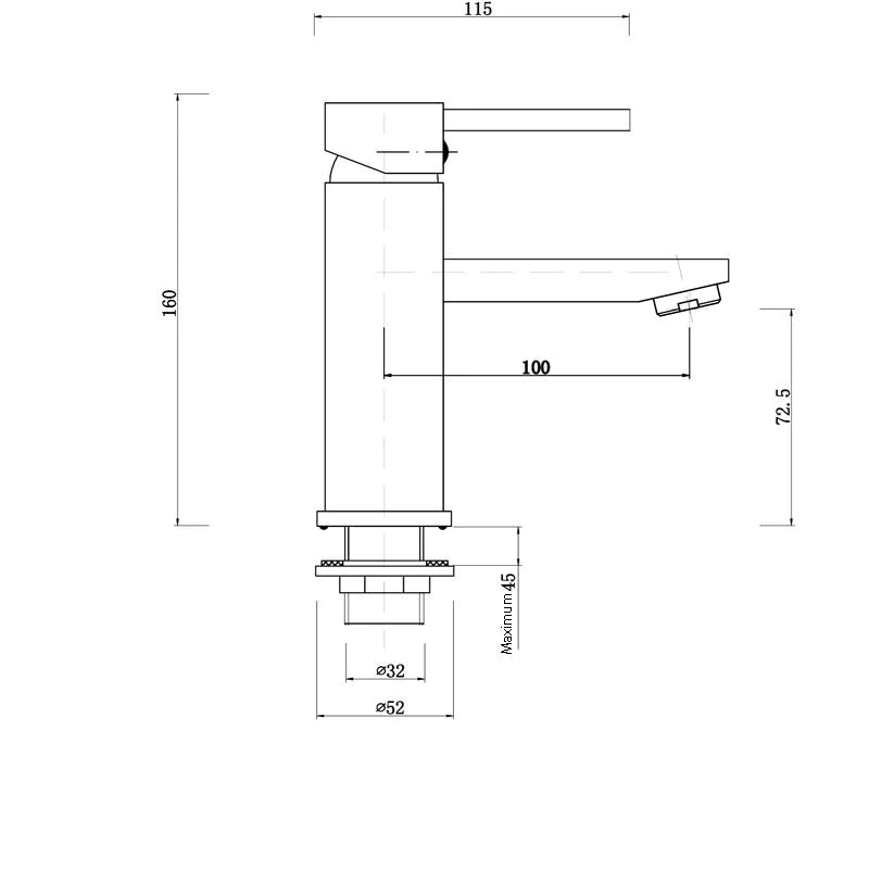 Round Basin Mixer - Lucid Pin Series-CH0123.BM