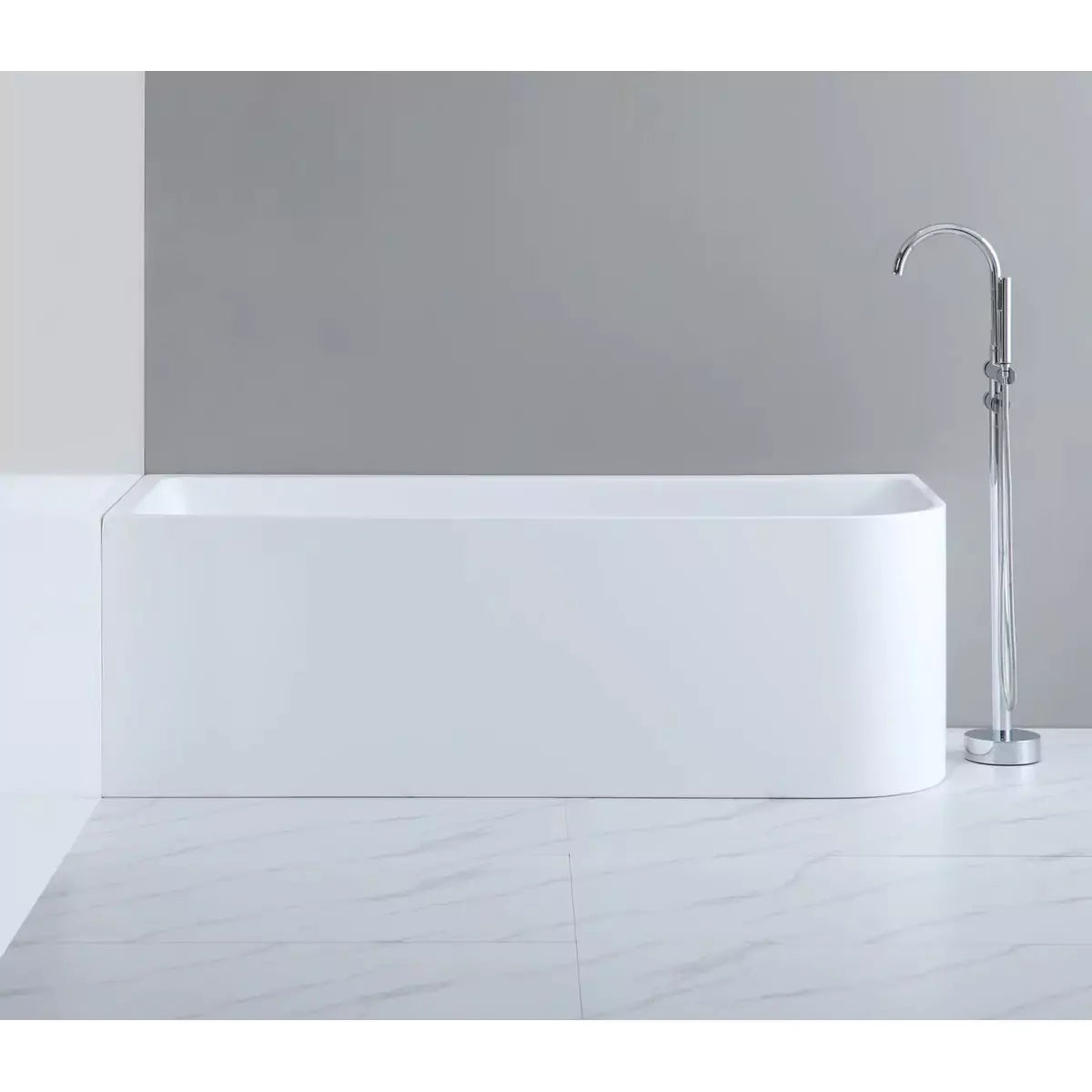 Glossy White Multi-Fit Bathtub, Versatile for Various Installations-CBT1400L-580