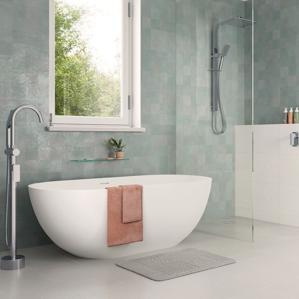 Fienza Nero Cast Stone Solid Surface Bath, 1780mm