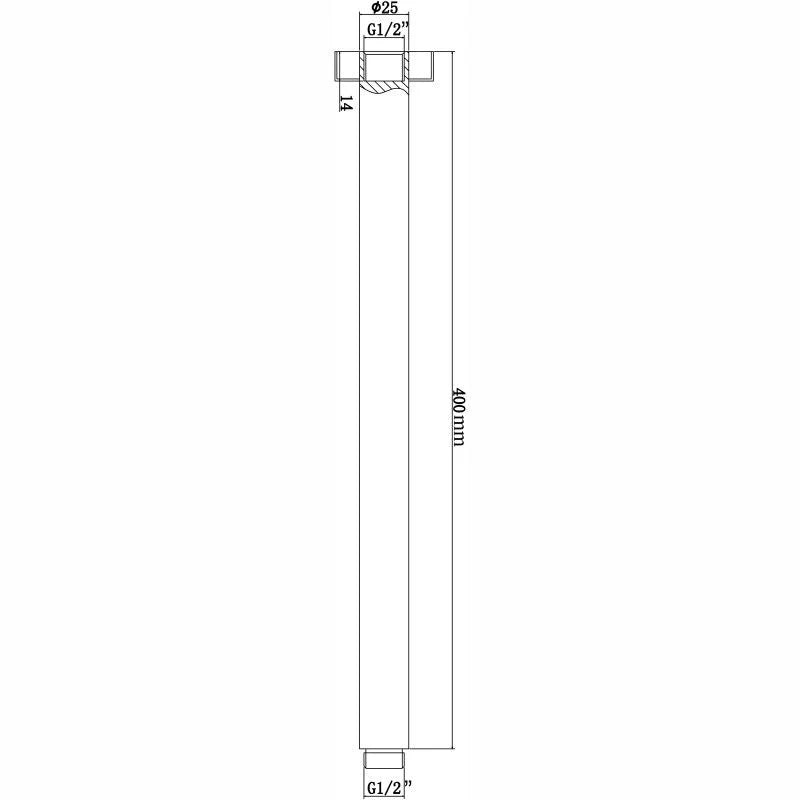 Pentro Round Ceiling Shower Arm: Modern Sleek And Stylish-400mm-Matte Black