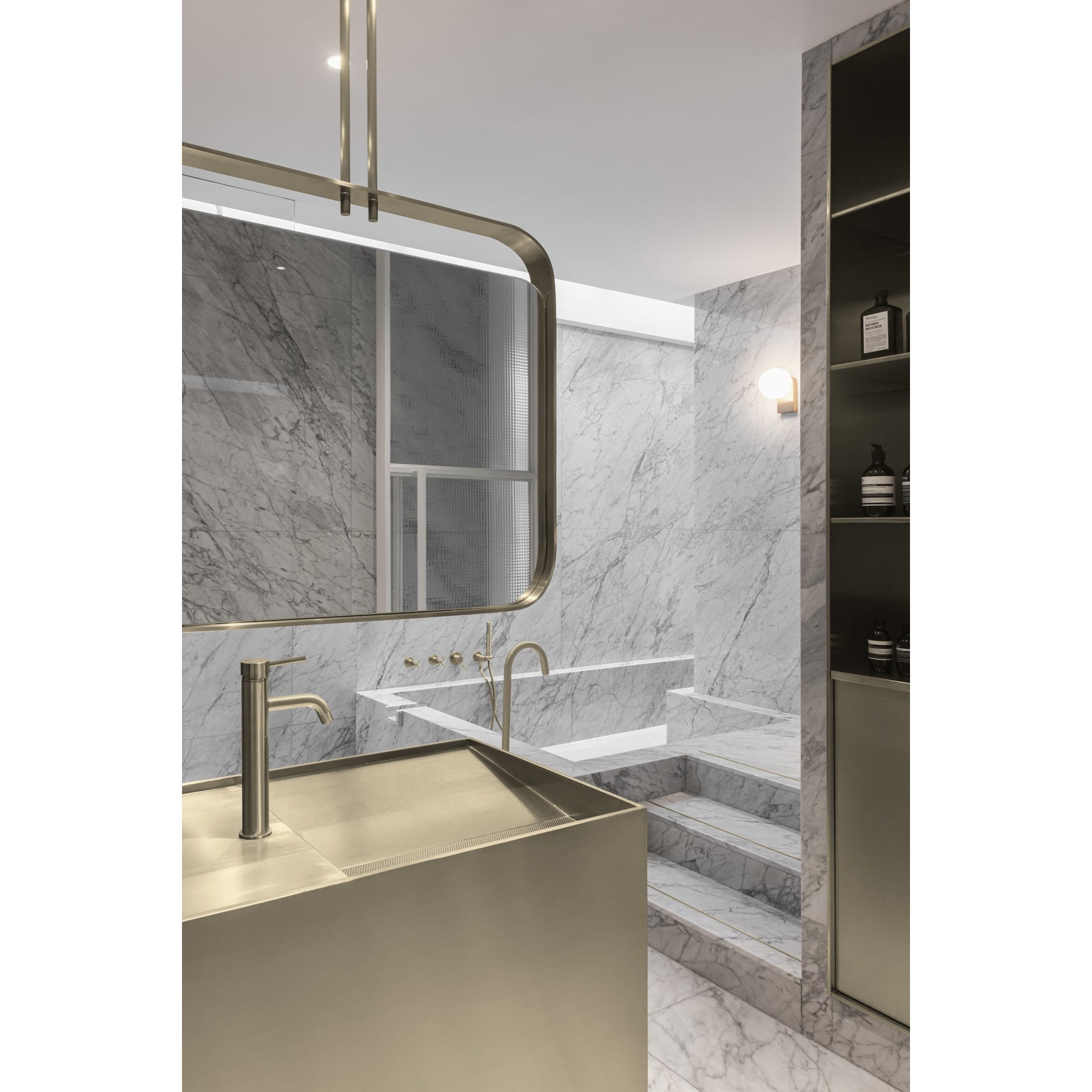 Meir Piccola Tall Basin Mixer Tap with 130mm Spout - PVD Tiger Bronze