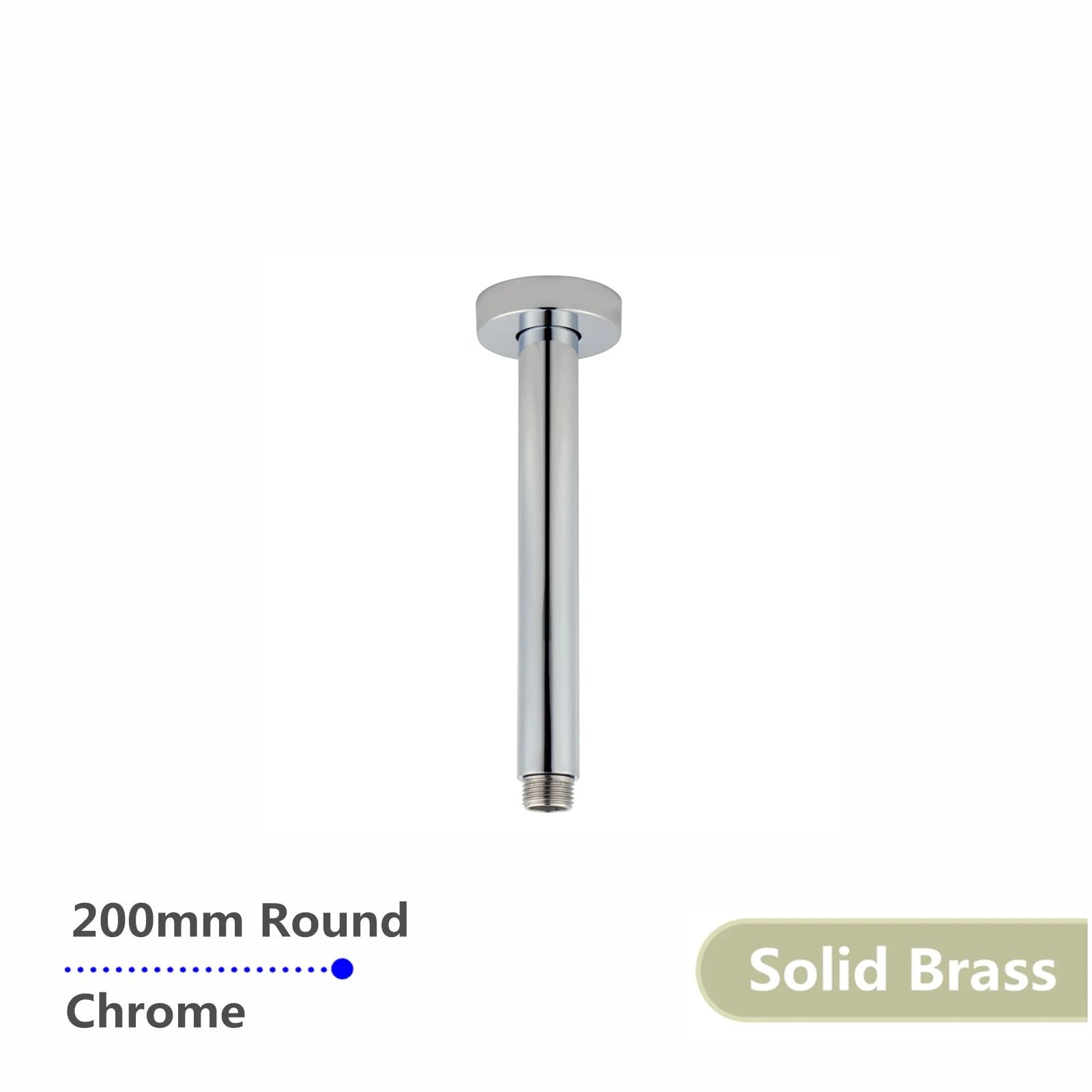 Round Ceiling Shower Arm: Metal Rrm for Shower head Mounts to Ceiling-200mm-Chrome-CH0105.SA
