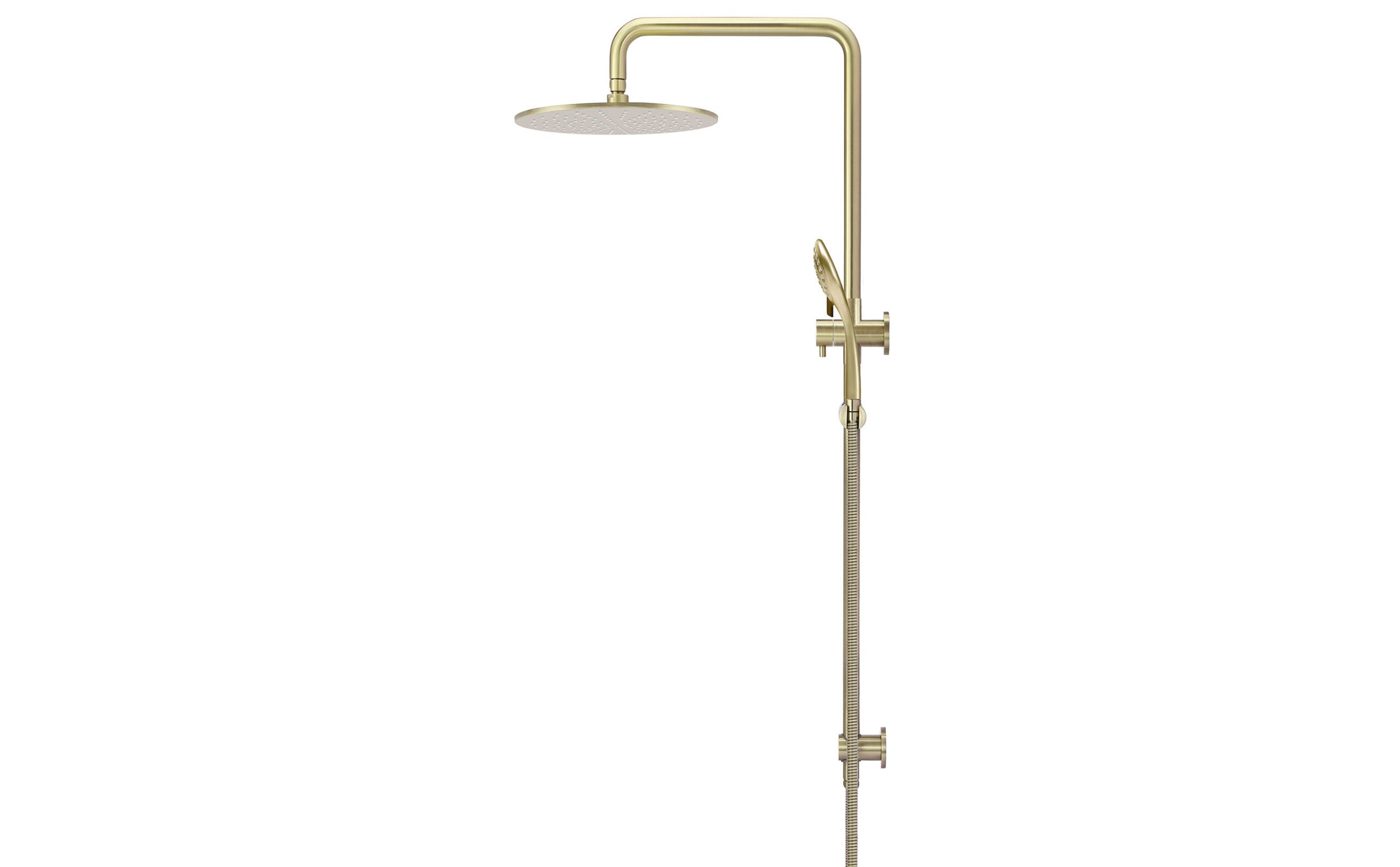 Round Combination Shower Rail 300mm Rose, Three Function Hand Shower - PVD Tiger Bronze