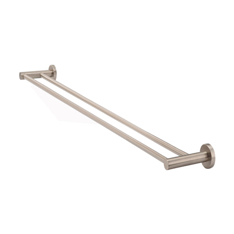 Round Double Towel Rail 900mm - Champagne