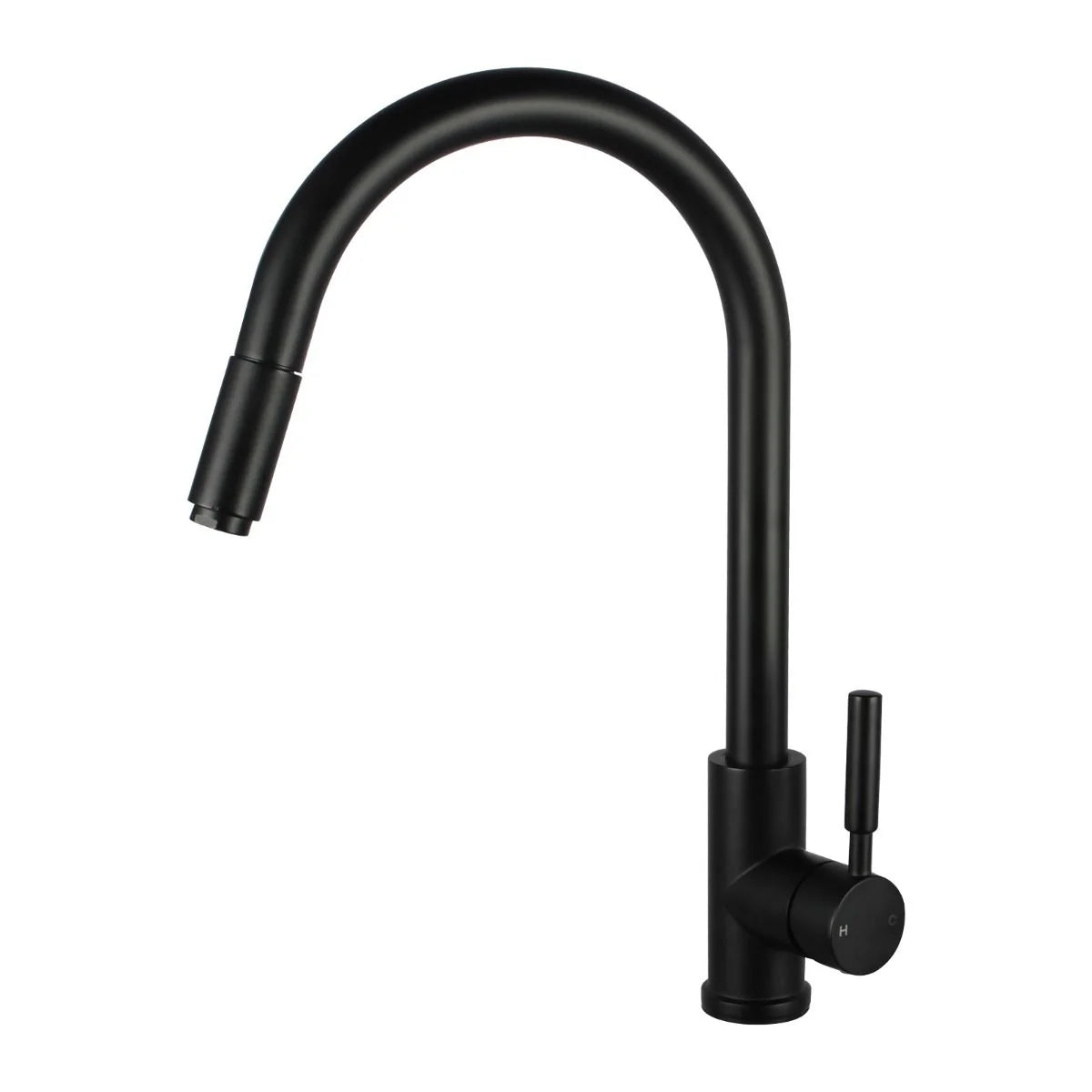 Round pull-out kitchen sink mixer tap with retractable nozzle - model 1016.KM-OX1016.KM