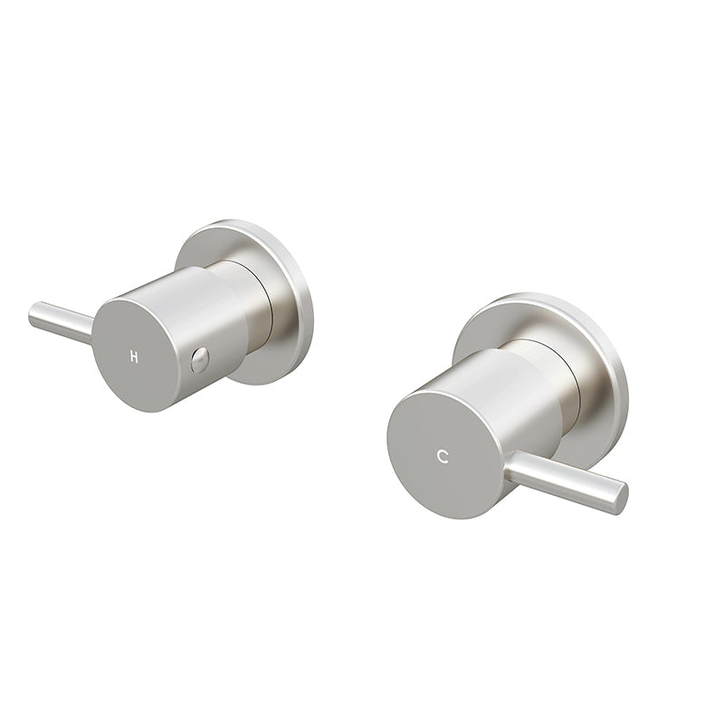 Meir Round Quarter Turn Wall Top Assemblies - PVD Brushed Nickel