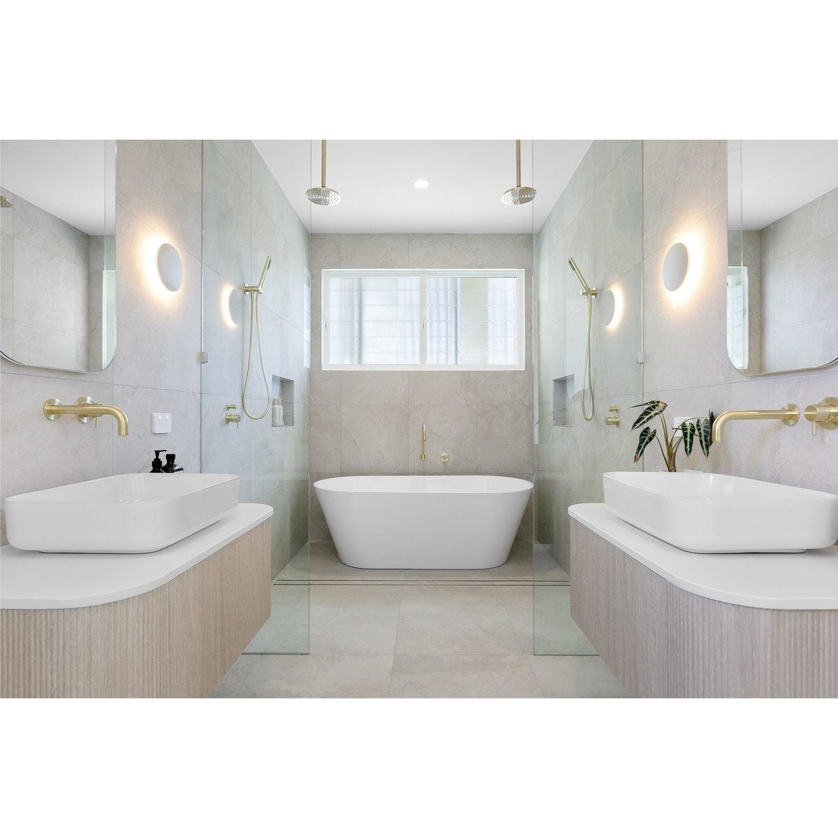 Round Shower Rose 200mm - PVD Tiger Bronze