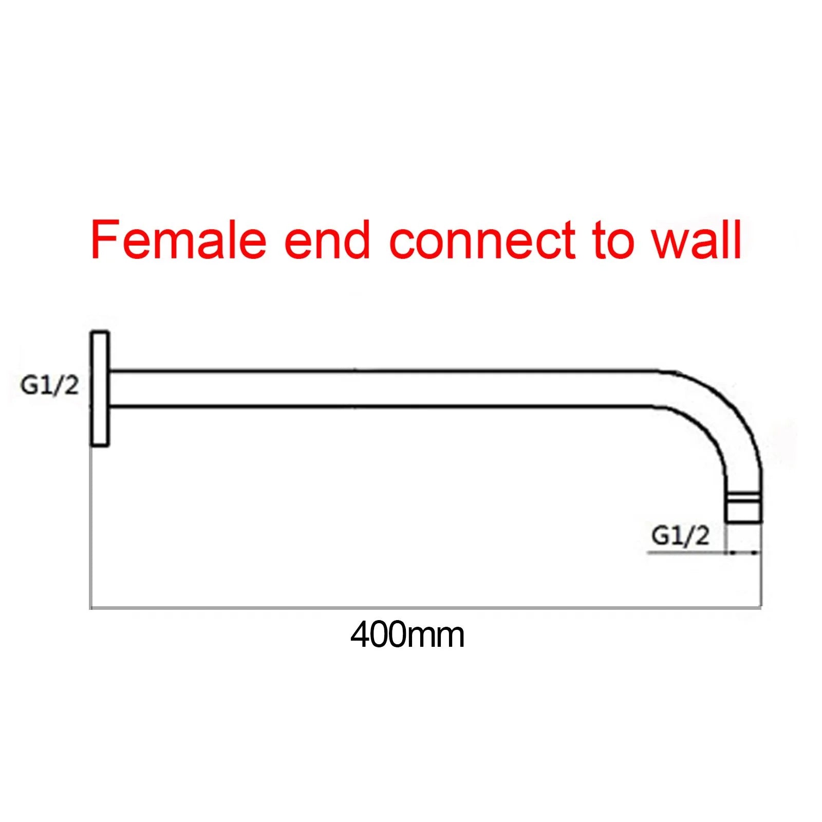 Stainless Steel Wall Shower Arm: 400mm Durable Round Design for Wall Mounting-Chrome-CH0108.SA