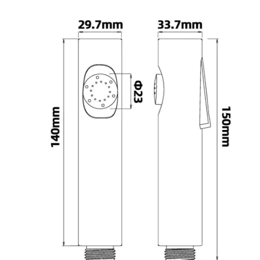 Round Toilet Bidet Spray Kit: Handheld Sprayer Attachment-Gun Metal Grey-GM0025E.SH