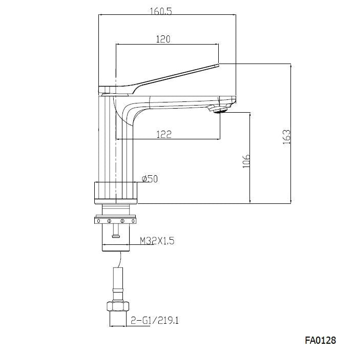 Rushy Chrome Short Basin Mixer