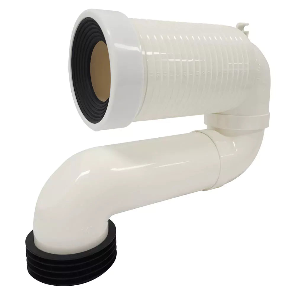 S-Trap Extended Pipe: Curved Metal Pipe with Fittings-X011B-Gloss Ivory