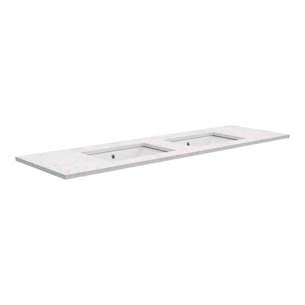 Fienza Sarah Bianco Marble 1500 Undermount Basin-Top, Double Bowl, No Tap Hole