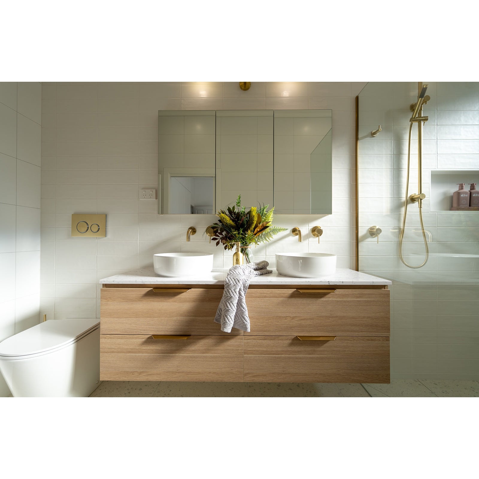 Sigma 21 Dual Flush Plate by Geberit - PVD Tiger Bronze