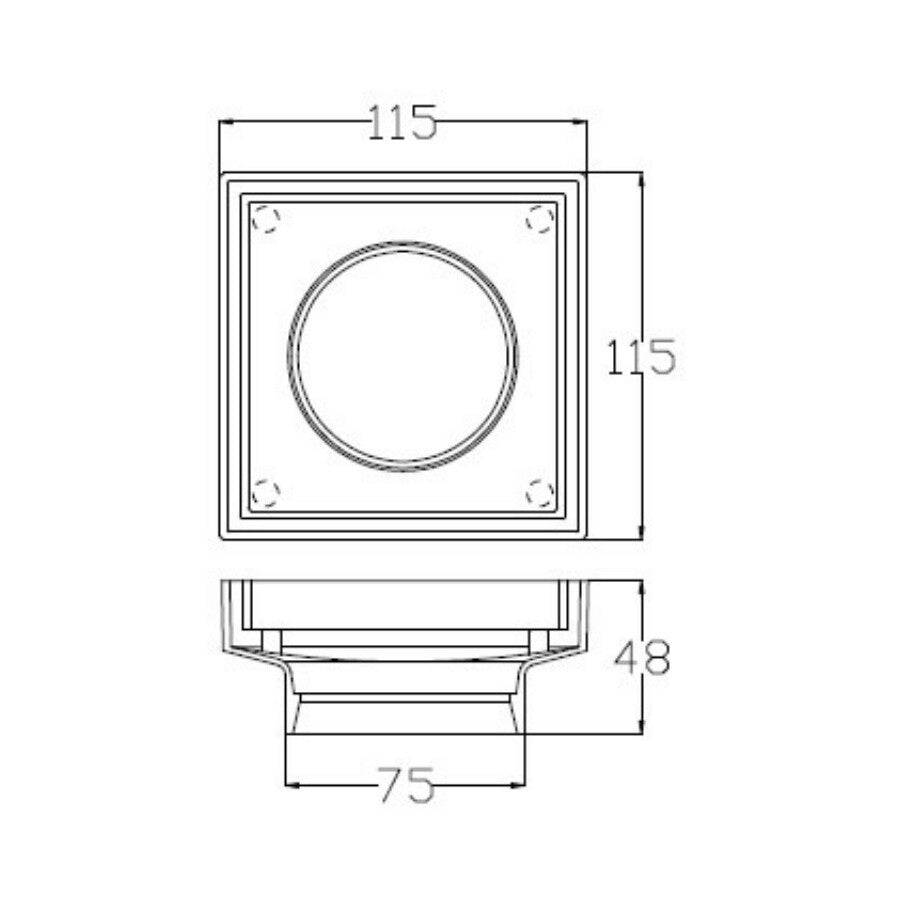 Square Floor Drain SQ-700406, size