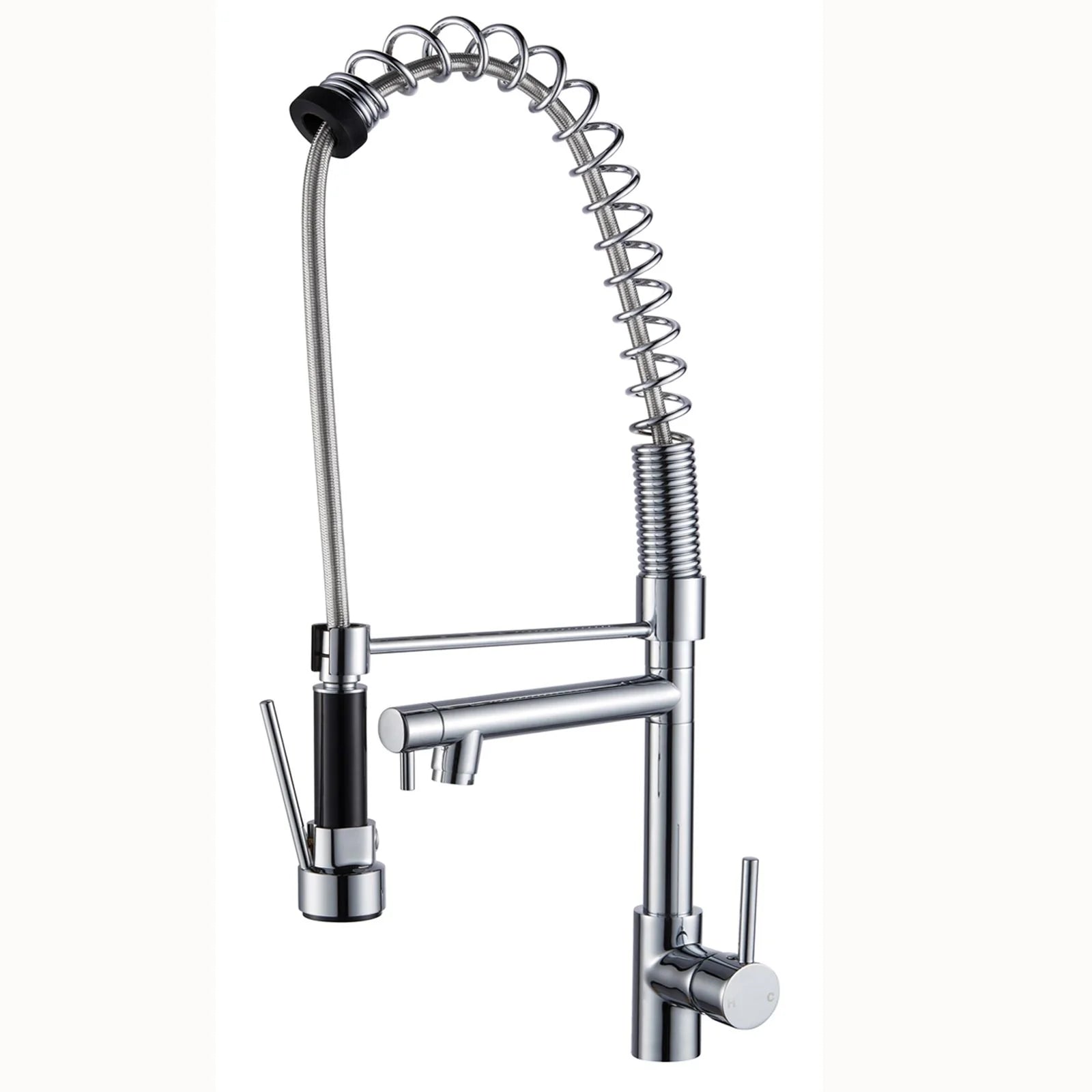 Spring Double Spout Kitchen Sink Mixer Tap: Innovative design for enhanced kitchen functionality-CH1009.KM