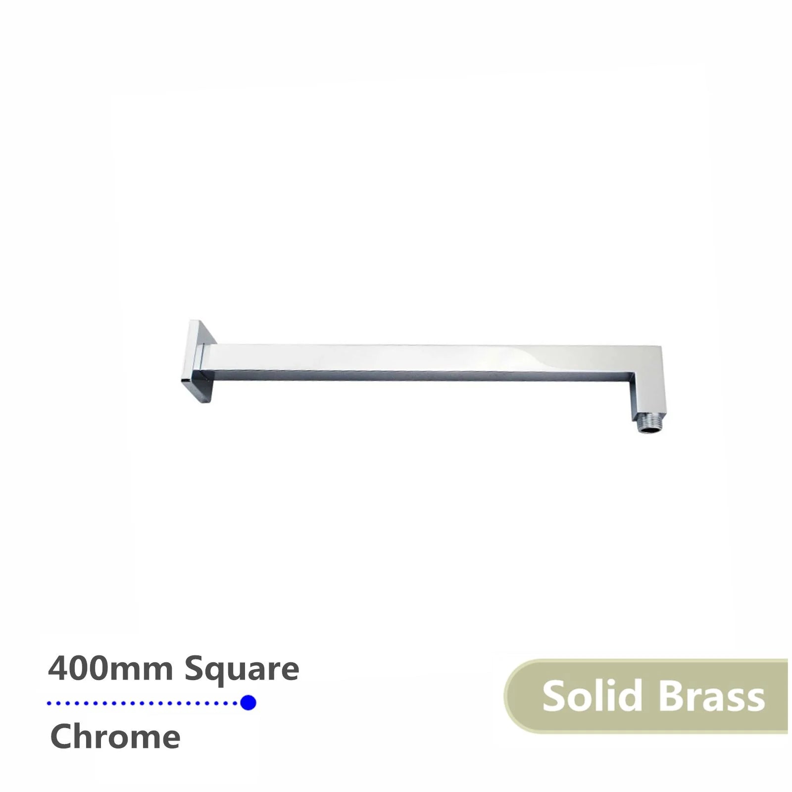 Square Brass Shower Arm: 400mm wall-Mounted-CH0104.SA-Chrome