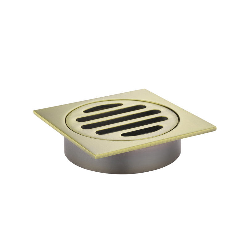 Square Floor Grate Shower Drain 80mm outlet - PVD Tiger Bronze