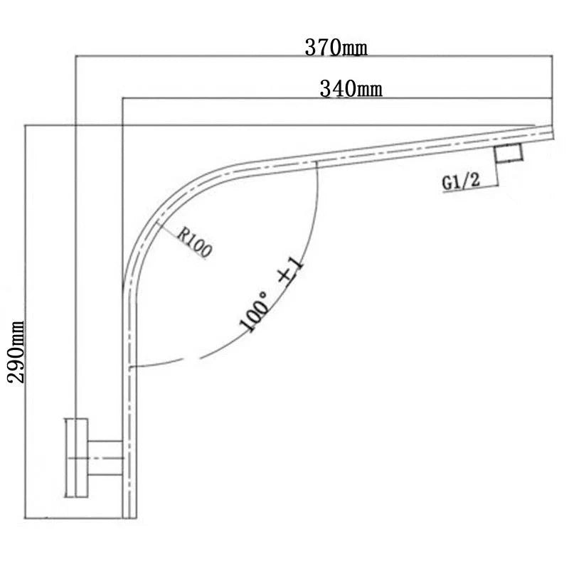 Square Gooseneck Wall Shower Arm: Modern Functional and Stylish-OX0129.SA-Matte Black