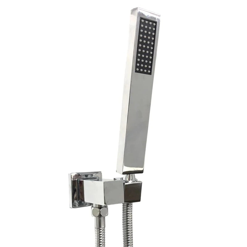 Square Hand-Held Shower Set with Sleek Design and Versatile Functionality-Chrome-CH2127-SH-N+CH-S5-HHS
