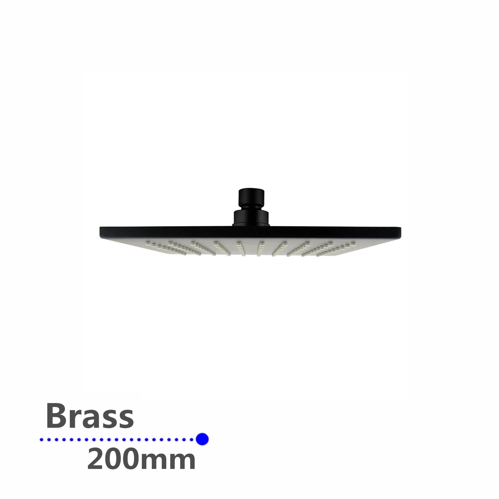 Square brass shower head: Luxurious Rainfall Design-200mm-Matte Black-OX0134.SH