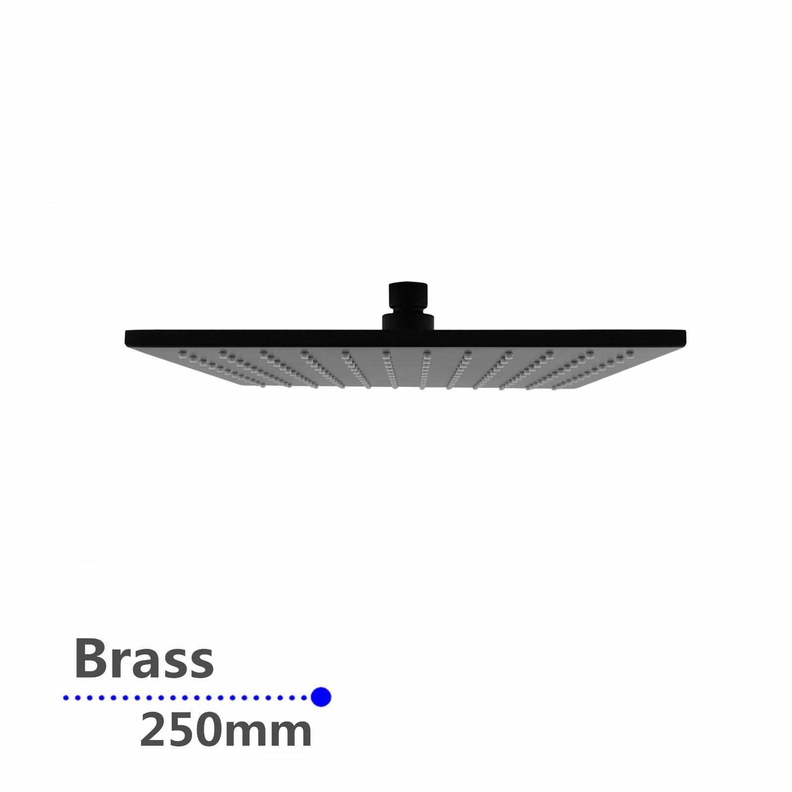 Square brass shower head: Luxurious Rainfall Design-250mm-Matte Black-OX0135.SH