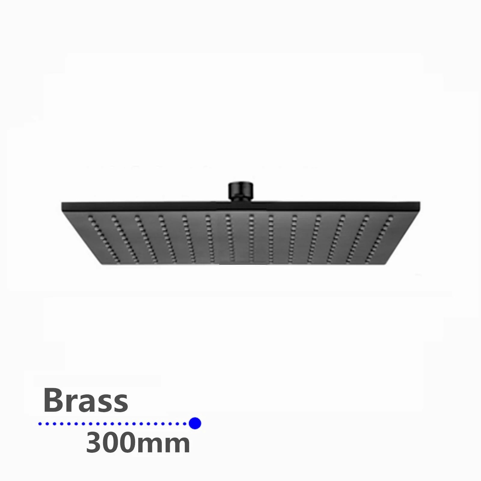 Square brass shower head: Luxurious Rainfall Design-300mm-Matte Black-OX0133.SH