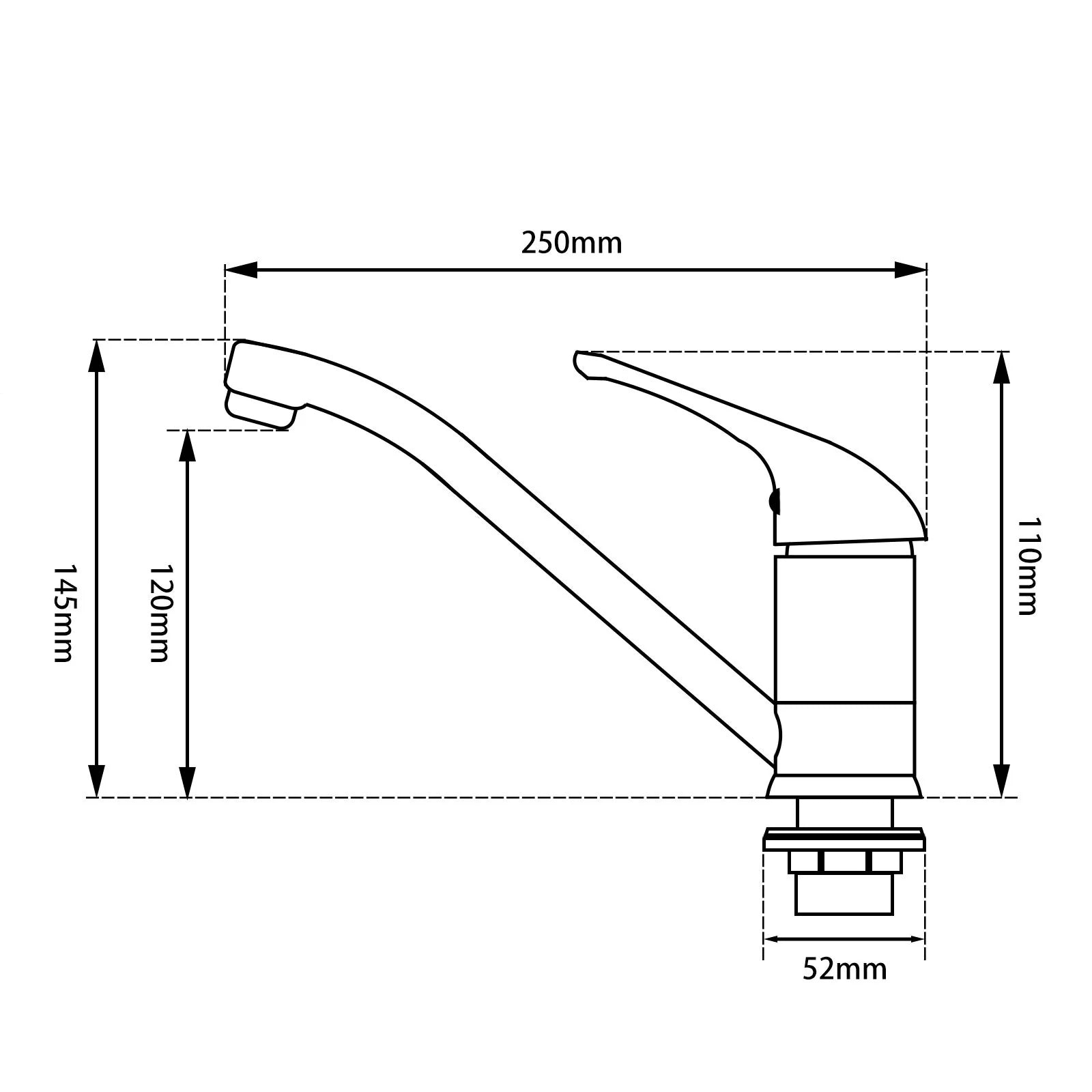 Standard kitchen mixer tap: Classic design for everyday use-CH1003.KM