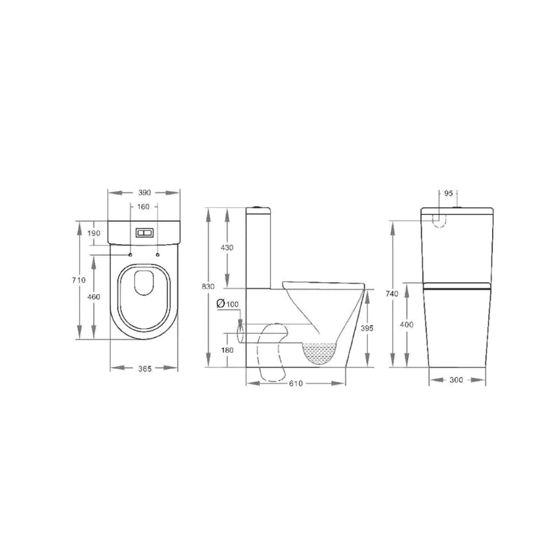 Stella Rimless Smart Toilet: Remote-Controlled Modern Convenience-Gloss White-KDK002R+SMBD001