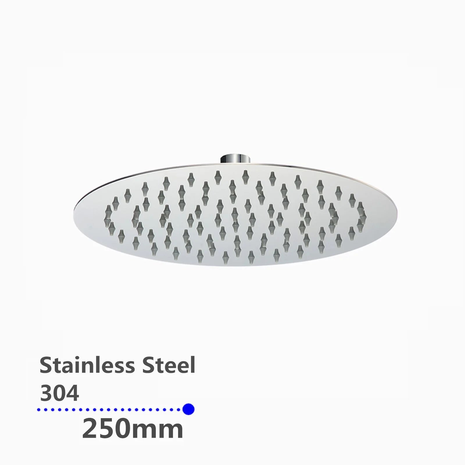 Super-Slim Round Rainfall Shower Head: Sleek Design, Wide Coverage-250mm-Chrome-CH0007.SH