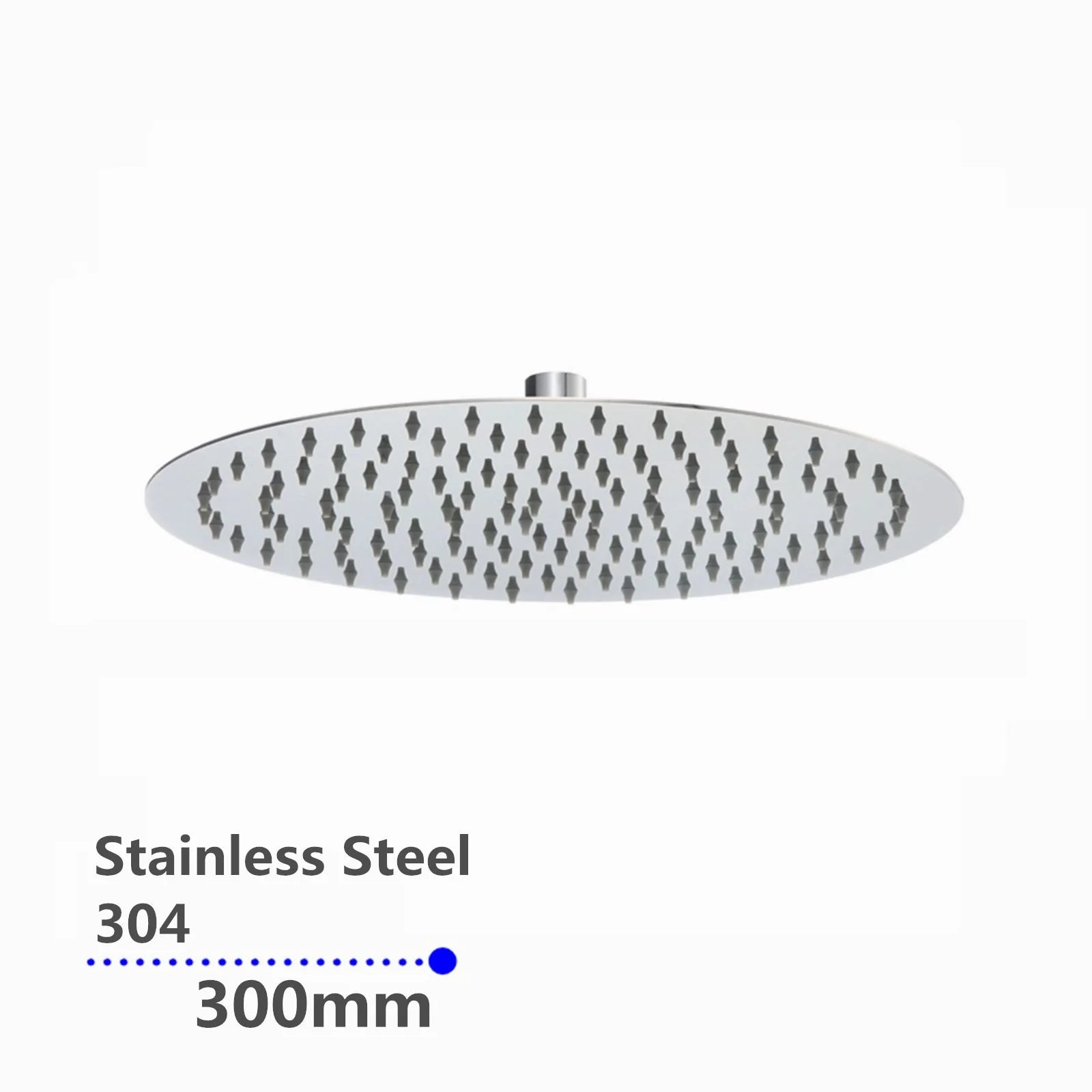 Super-Slim Round Rainfall Shower Head: Sleek Design, Wide Coverage-300mm-Chrome-CH0008.SH