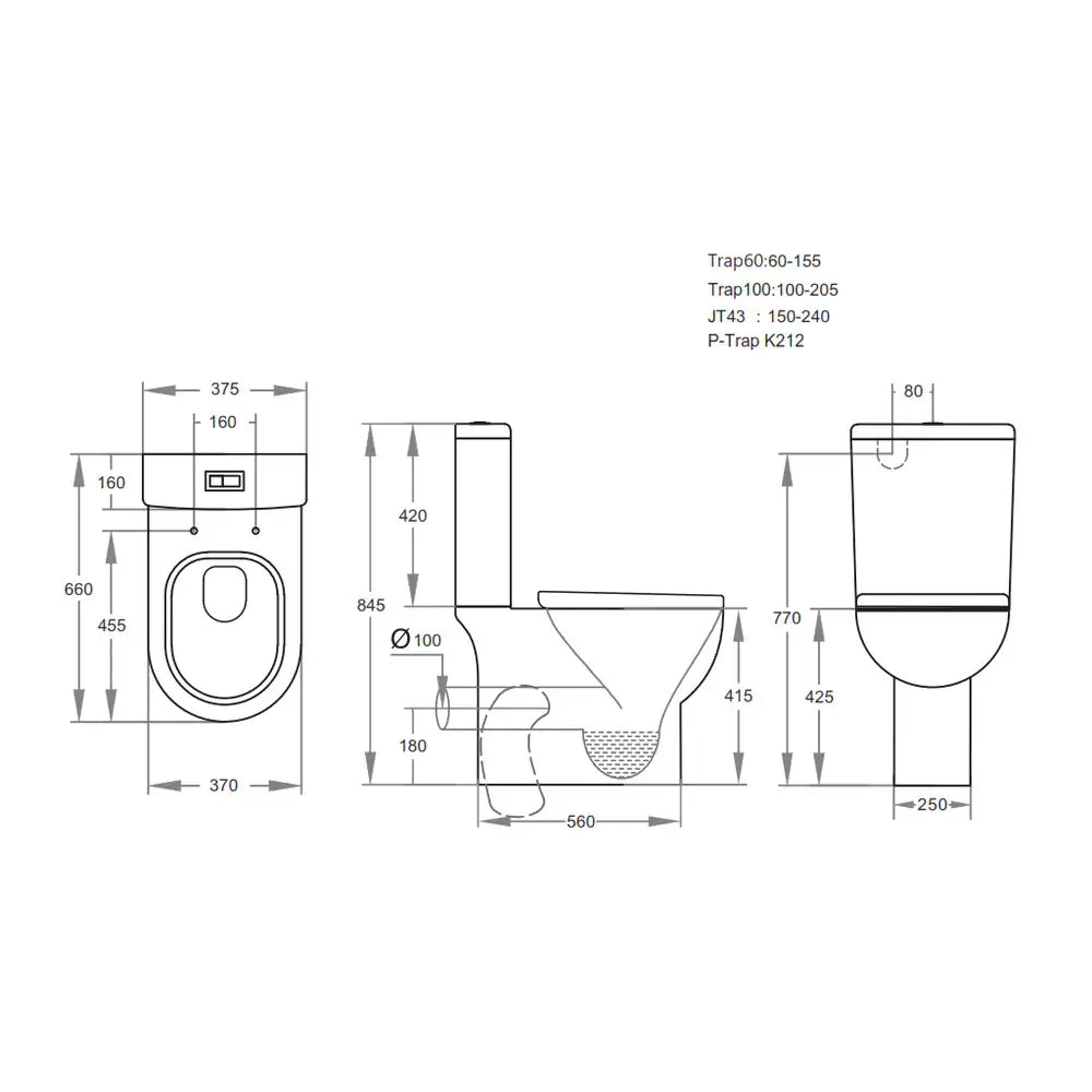 Teo Back To Wall Toilet Suite: Modern Design for Efficient Space Use-Gloss White-KDK016C/KDK016P