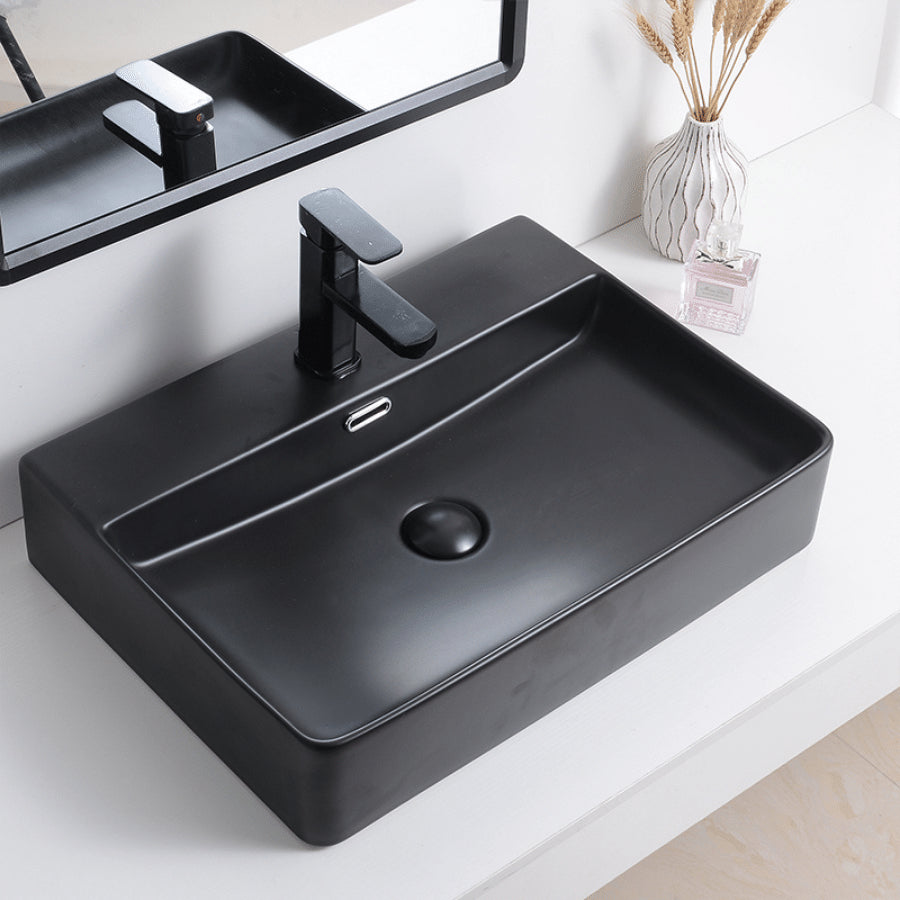 Top Counter Ceramic Basin YJ9555-M-001: Timeless Elegance for Modern Bathrooms
