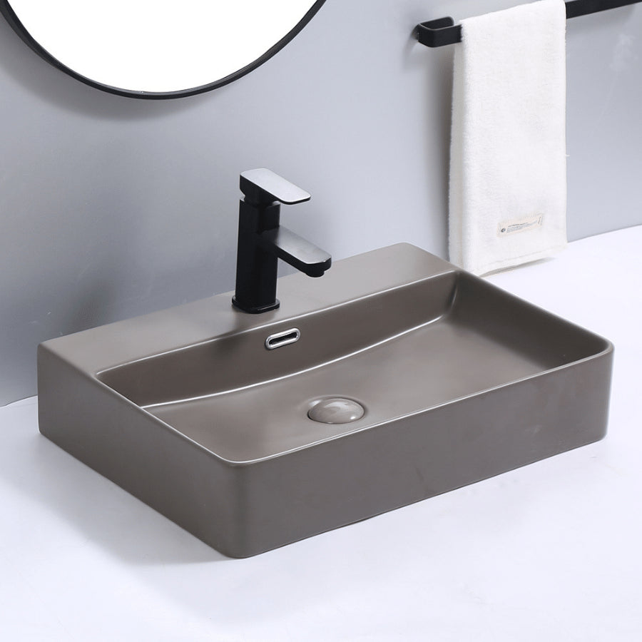 Top Counter Ceramic Basin YJ9555-M-011: Timeless Elegance for Modern Bathrooms