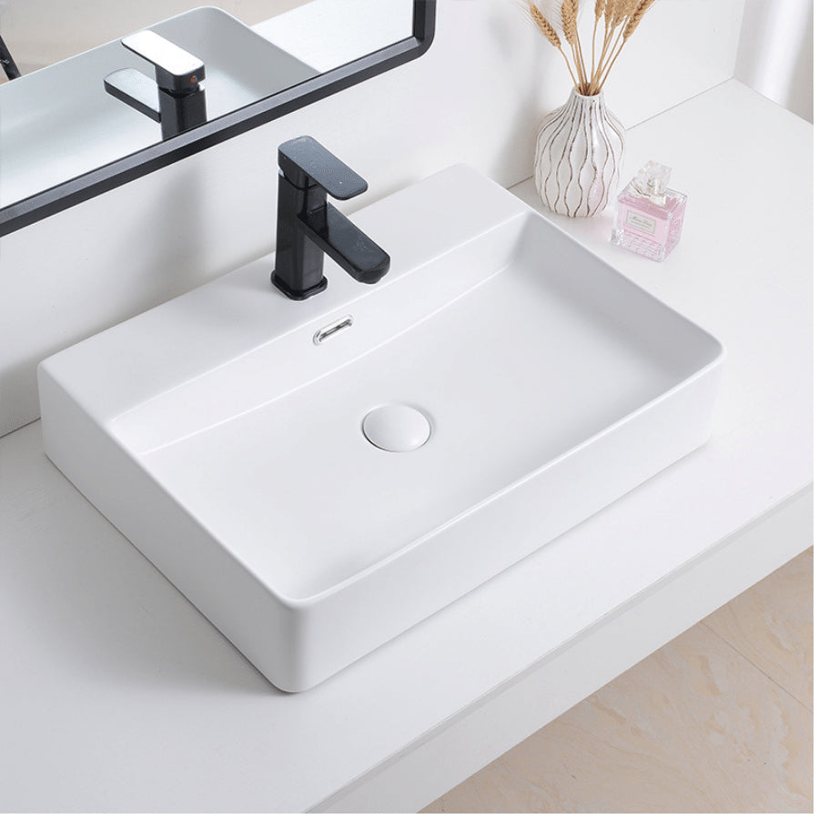 Top Counter Ceramic Basin YJ9555: Timeless Elegance for Modern Bathrooms
