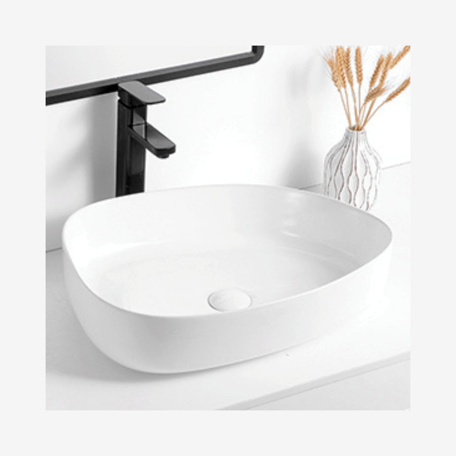 Top Counter Ceramic Basin YJ9595: Chic Modern Sink